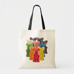rainbow colours candy lover gummy bear tote bag