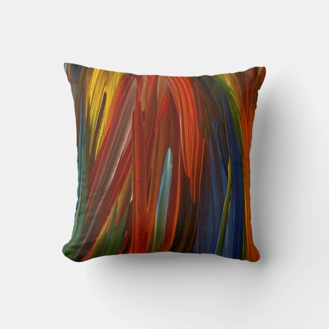 rainbow colours canvas print cushion (Front)