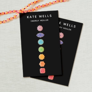 Rainbow Colours Chakras Spiritual Energy Healer Business Card