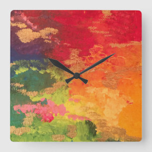 Rainbow colours clock
