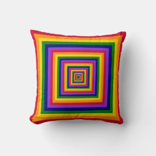 Rainbow Colours Combination / Mix of Nested Square Cushion