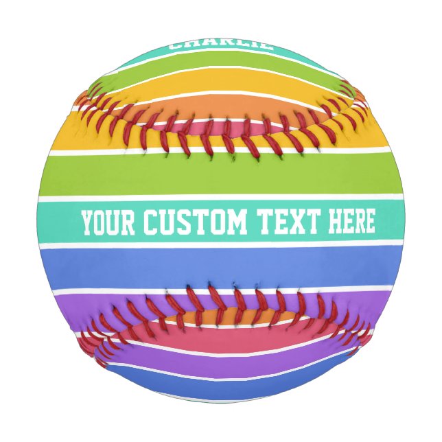Rainbow Colours custom baseball (Front)