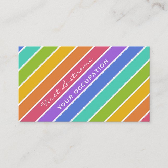 Rainbow Colours custom business cards (Front)
