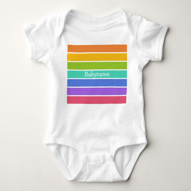 Rainbow Colours custom clothing Baby Bodysuit (Front)