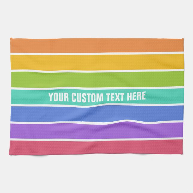 Rainbow Colours custom hand towel (Horizontal)