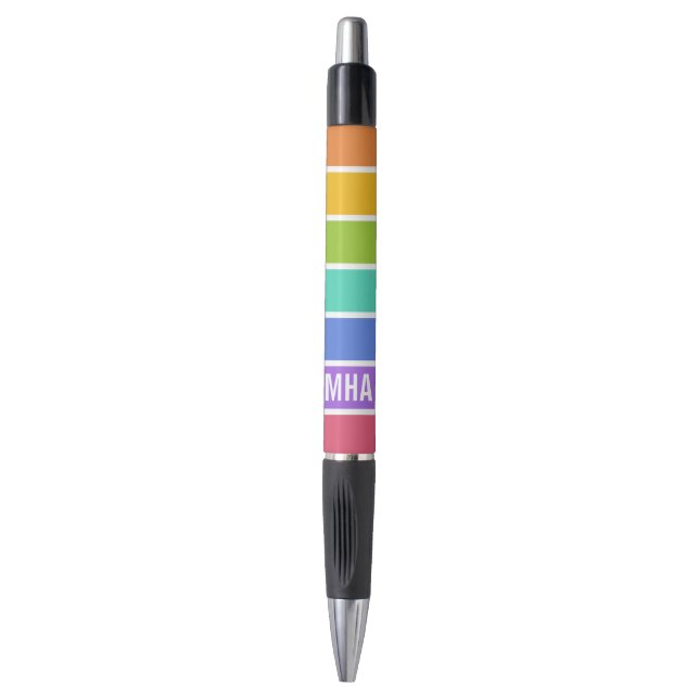 Rainbow Colours custom monogram pens (Front Vertical)