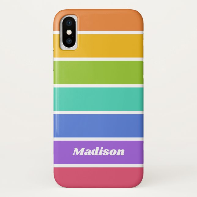 Rainbow Colours custom name phone cases (Back)