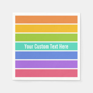 Rainbow Colours custom paper napkins