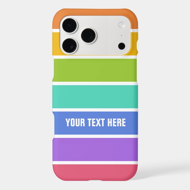 Rainbow Colours custom text phone cases (Back)