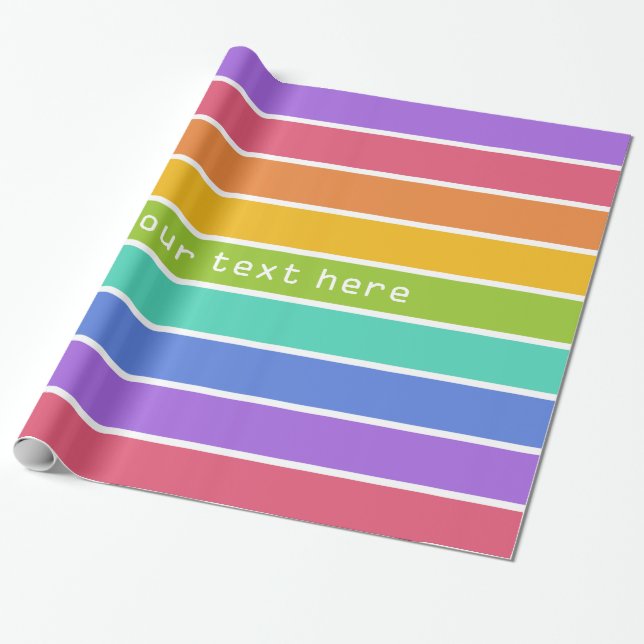 Rainbow Colours custom wrapping paper (Unrolled)