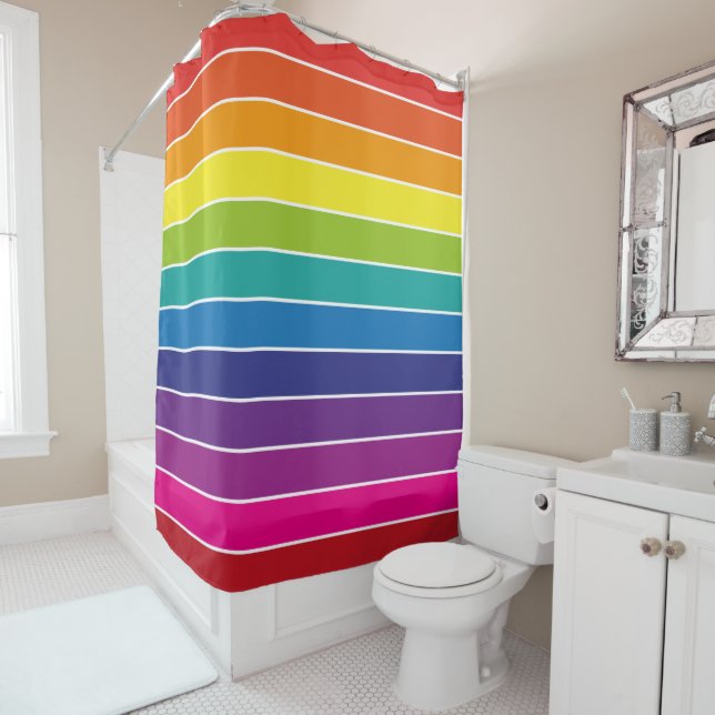 Rainbow Colours Design  Shower Curtain (In Situ)