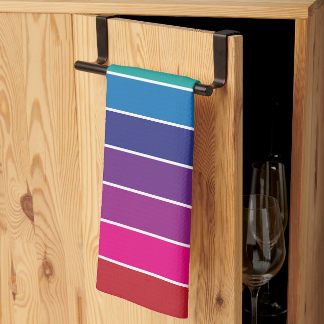 Rainbow Colours Design  Tea Towel (Thirds Fold)