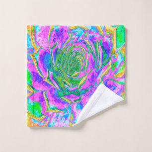 Rainbow Colours Fiesta Succulent Sedum Rosette Wash Cloth