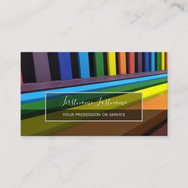 Rainbow colours for painter and decorator business card (Front)
