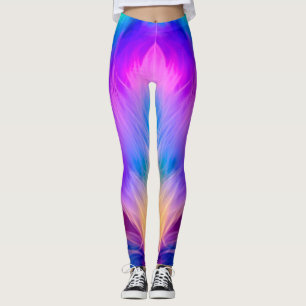 Rainbow Colours Fur Design Leggings