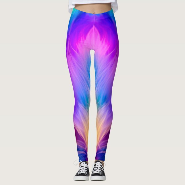 Rainbow Colours Fur Design  Leggings (Front)