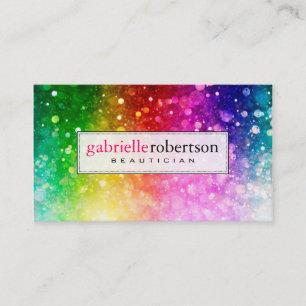 Rainbow Colours Glitter And Sparkles Business Card