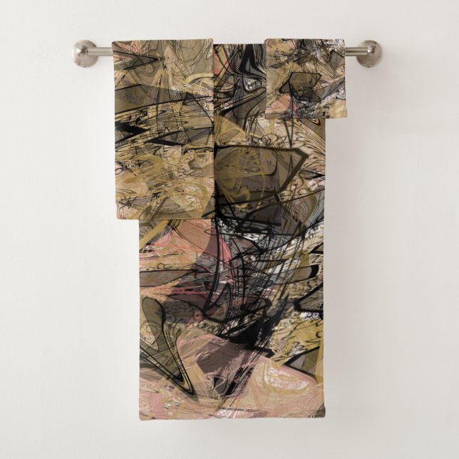 Rainbow Colours Glitter Sparkle Girly Glam Colourf Bath Towel Set (Insitu)