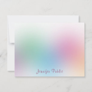 Rainbow Colours Handwritten Elegant Monogram Card