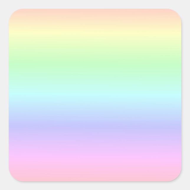 Rainbow Colours Horizontal Design Square Sticker (Front)