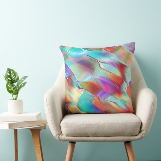 Rainbow colours in virtual pearly rock cushion (Chair)