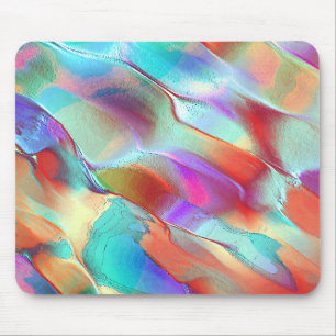 Rainbow colours in virtual pearly rock mouse pad