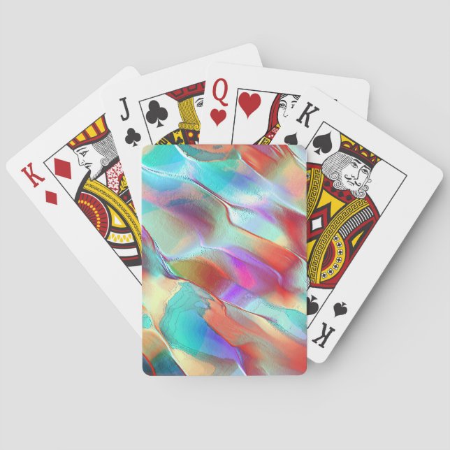 Rainbow colours in virtual pearly rock playing cards (Back)