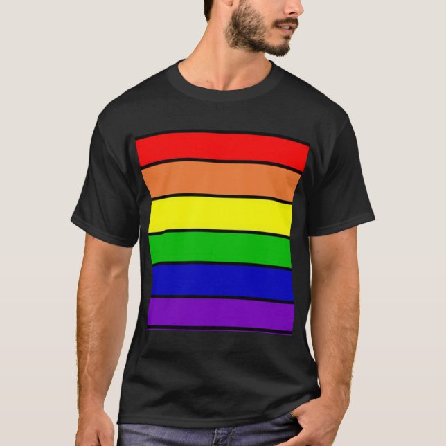 Rainbow Colours LGBT Gay/Queer Shirt (Front)