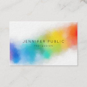 Rainbow Colours Modern Colourful Abstract Elegant Business Card