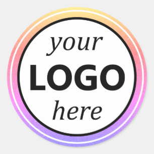 Rainbow Colours Multicolor Your Circle Logo Sticke Classic Round Sticker