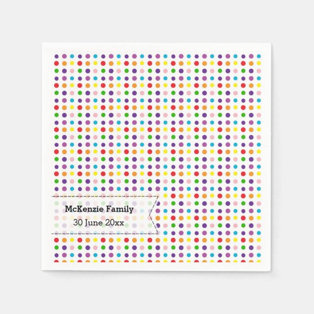 Rainbow colours napkin (Front)