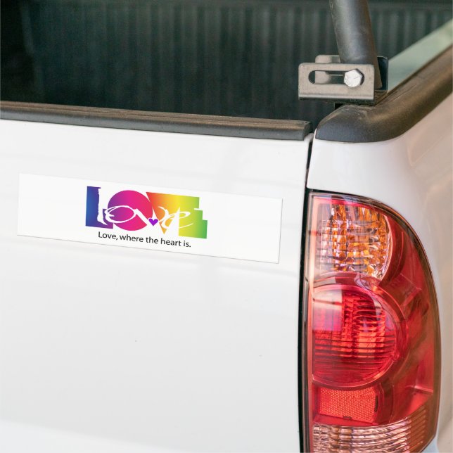 Rainbow Colours of Love Bumper Sticker (On Truck)