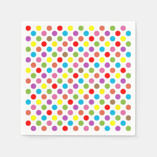 Rainbow colours polka dots pattern napkin