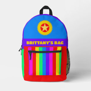 Rainbow Colours Printed Backpack