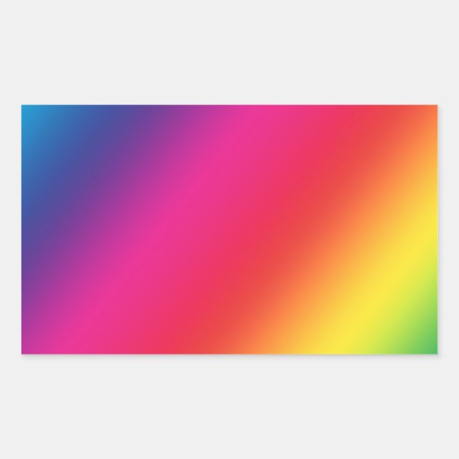 Rainbow Colours Rectangle Sticker (Front)