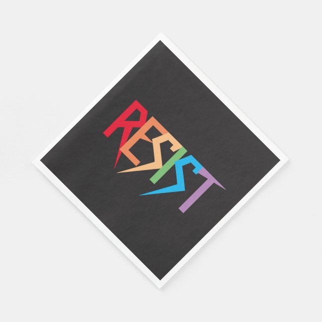 Rainbow Colours Resist Paper Napkin (Corner)