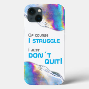 Rainbow colours shimmer bubbles funny lettering Ca iPhone 13 Case