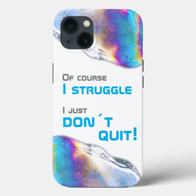 Rainbow colours shimmer bubbles funny lettering Ca Case-Mate iPhone Case (Back)