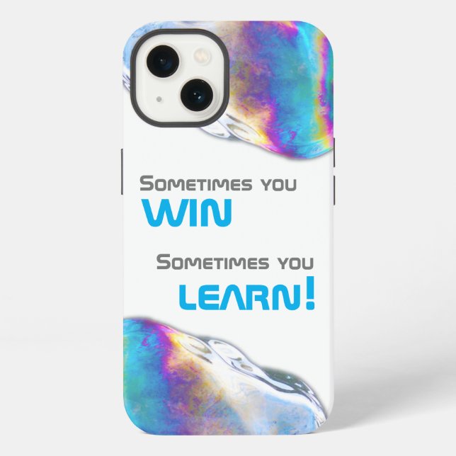 Rainbow colours shimmer bubbles funny quote iPhone case (Back)