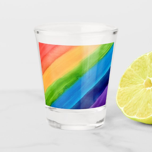 Rainbow Colours  Shot Glass (Front)
