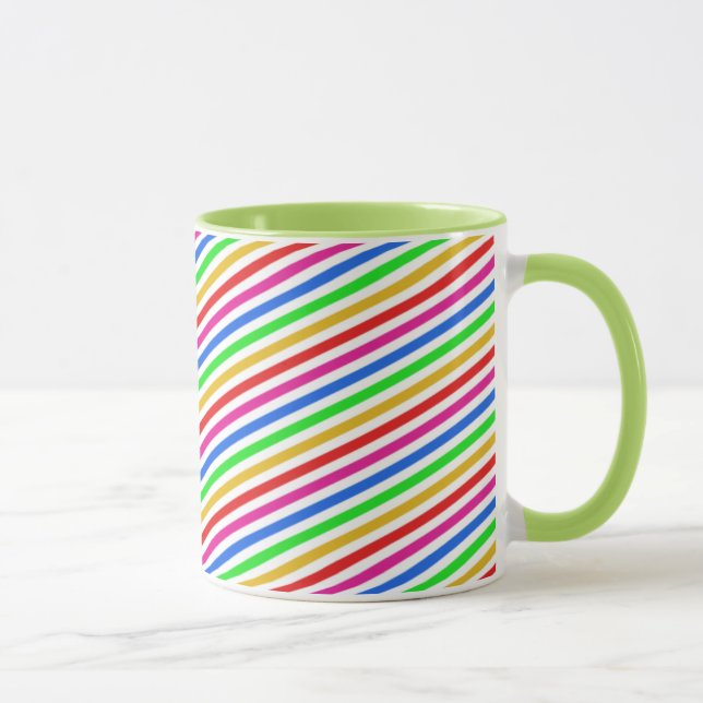 Rainbow Colours Striped Mug (Right)
