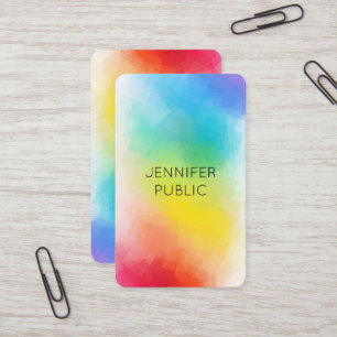 Rainbow Colours Template Modern Colourful Elegant Business Card