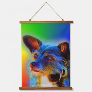 Rainbow Colours Terrier Abstract Dog Art Hanging Tapestry
