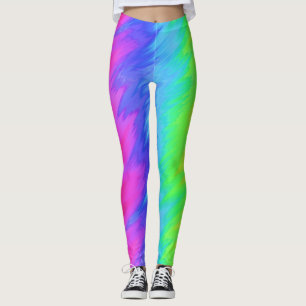 Rainbow Colours Vertical Stripe Print Leggings