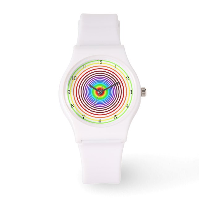Rainbow Colours Watch with Circles - Your Colour (Front)