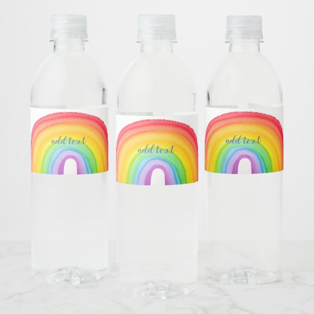 Rainbow colours water bottle label (Bottles)