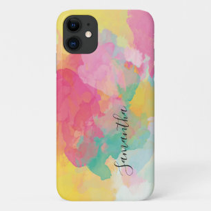Rainbow Colours Watercolour Script Case-Mate iPhone Case