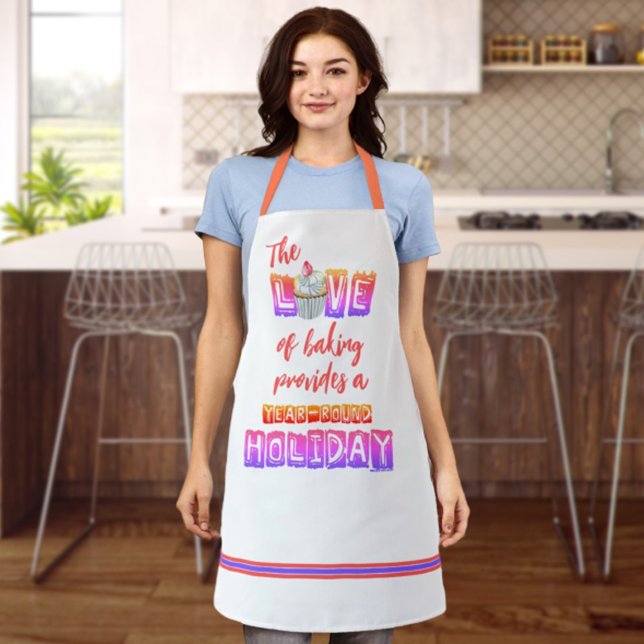 Rainbow Colours Year-Round Cooking Love Holiday  Apron (Creator Uploaded)