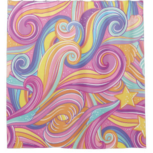 Rainbow Comet: Magical Dreamy Sky. Shower Curtain