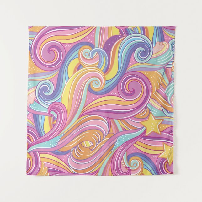 Rainbow Comet: Magical Dreamy Sky. Tapestry (Front)